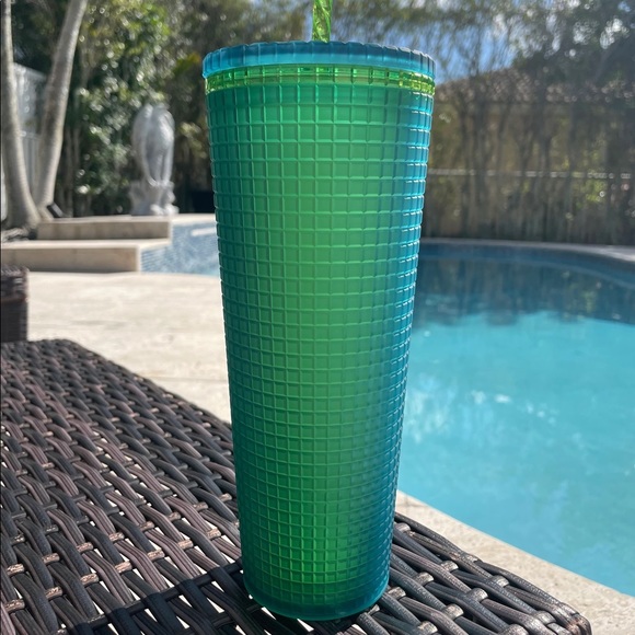 Starbucks 2022 Green Grid 24oz Tumbler Cold Cup Mountain Dew NEW RARE HTF - Picture 5 of 7